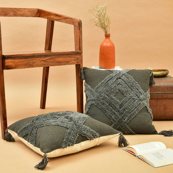 Featherfield Grid - Tufted Cushion Cover