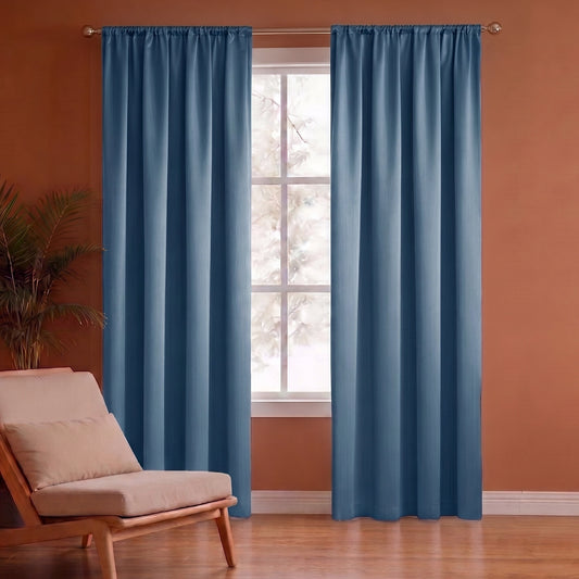 Fort Essential - Rod Pocket Blackout Curtain (Blue)Fort Essential - Rod Pocket Blackout Curtain (Blue)