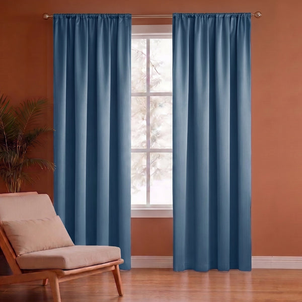 Fort Essential - Rod Pocket Blackout Curtain (Blue)