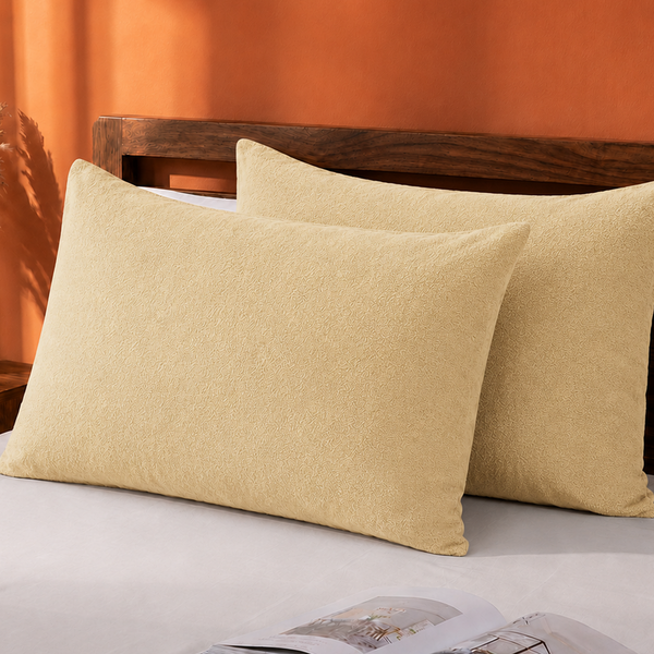 Terry Cotton Pillow Protector – Soft, Absorbent & Easy-Care Pillow Cover