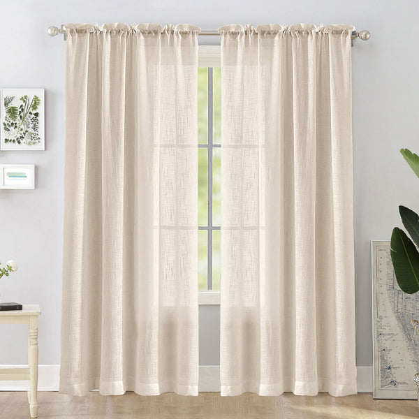 Fort Absolute - Rod Pocket Beige Sheer Curtain