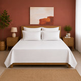 Breton Nap - Satin Stripes Bedsheet (White)