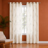 Leafscape Yellow & Green - Printed Eyelet Duck Curtain