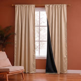 Fort Essential Embossed - Rod Pocket Black Backing Blackout Curtain (Beige)