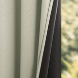 Off White Embossed Blackout Curtain (Bricklace - Rod Pocket)