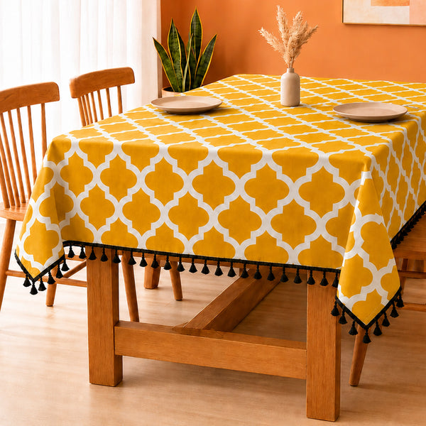 Imprimer Handpicked Quatrefoil - Table Cover (Yellow)