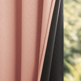 Peach Embossed Blackout Curtain (Brick Lace - Eyelet)