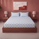 Soft Serenade - Floral Fitted Sheet (Blue)