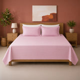 Breton Nap - Satin Stripes Bedsheet (Baby Pink)