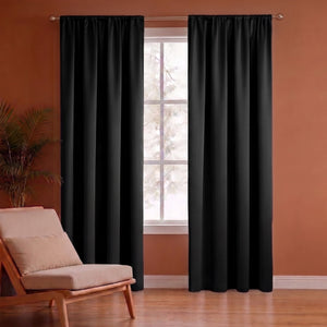 Fort Essential - Rod Pocket Blackout Curtain (Black)