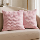Fort Sawtooth - Quilted Velvet Cushion Cover (Baby Pink)