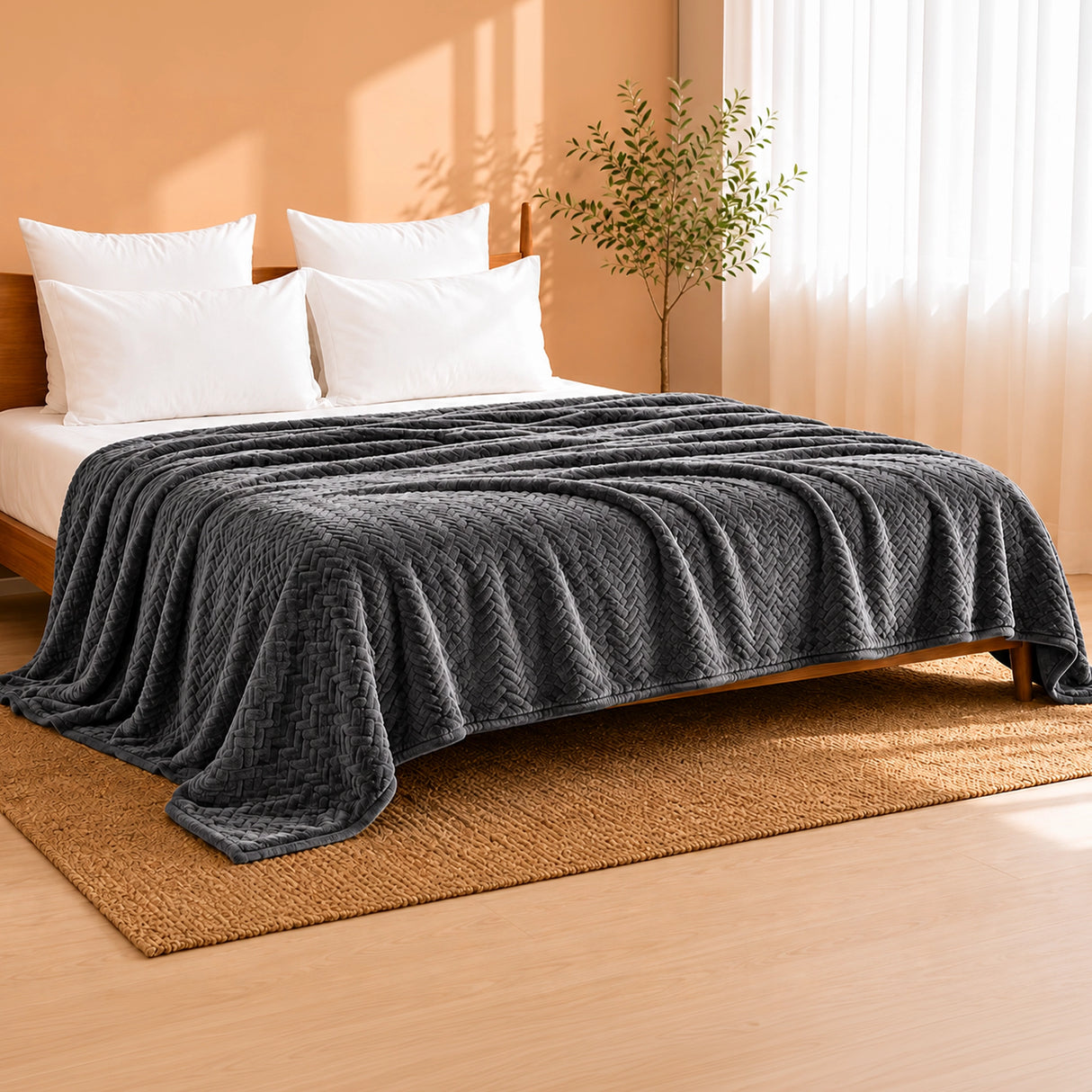 Fort Mellow - Wave Plush Blanket (Grey)