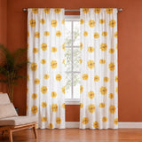 Yellow Sunflower Printed Rod Pocket Duck Curtain
