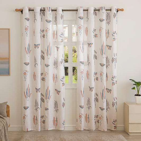 White Lunaria Garden Eyelet Duck CurtainWhite Lunaria Garden Eyelet Duck Curtain