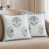 Ombre Tranquil - Hand Block Printed Quilted Cushion Cover (Baby Blue)