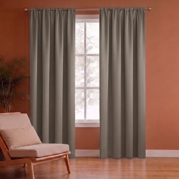 Fort Essential - Rod Pocket Blackout Curtain (English Grey)
