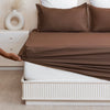 Breton Drift - Satin Stripes Fitted Bedsheet (Brown)