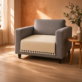 Chenille Solid Beige Sofa Cover