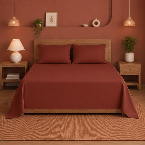 Fort Nightingale - Solid Bedsheet (Maroon)