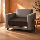 Chenille Solid Brown Sofa Cover