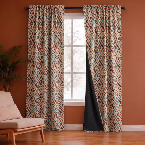 Imprimer Geometric - DP Rod Pocket Blackout Curtain (Multicolor)