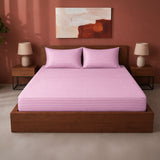 Breton Drift - Satin Stripes Fitted Bedsheet (Baby Pink)