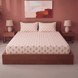 Soft Serenade - Floral Fitted Sheet (Peach)