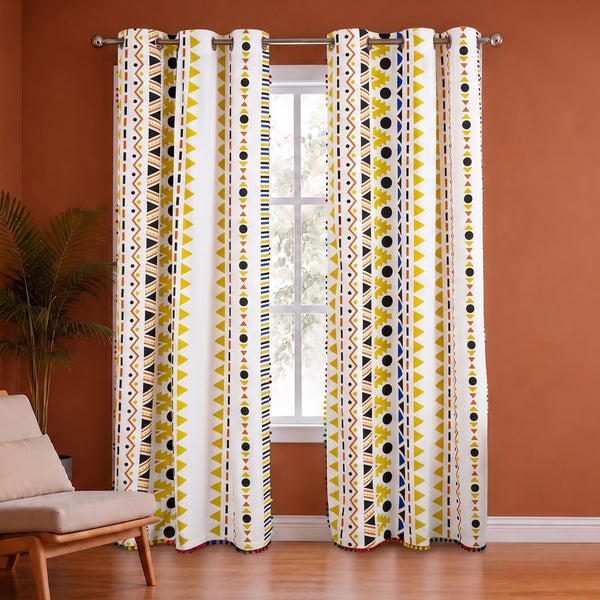 Imprimer Handpicked Santo - Printed Semi Blackout Curtain (Yellow)