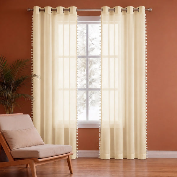 Fort Handpicked Breeze - Beige Sheer Curtain