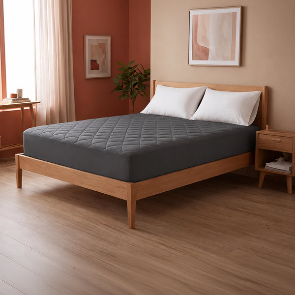 Ombre - Pure Shield Solid Quilted Mattress Protector (Grey)