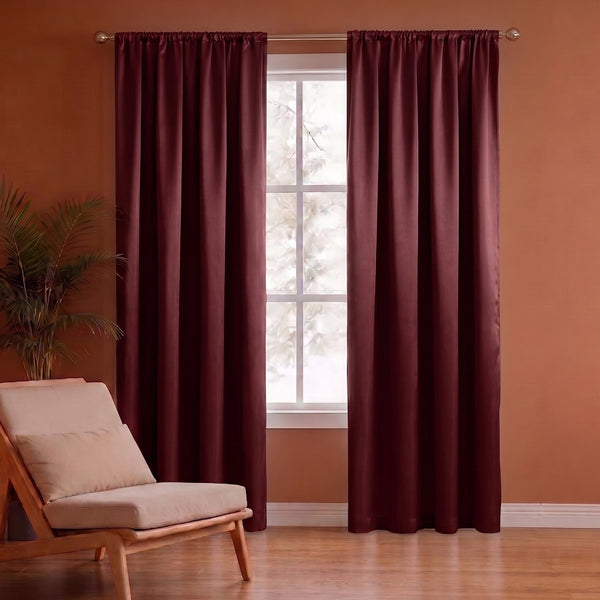 Fort Essential - Rod Pocket Blackout Curtain (Maroon)