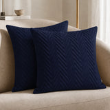 Fort Sawtooth - Quilted Velvet Cushion Cover (Navy Blue)