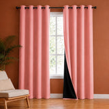 Fort Essential - Black Backing Solid Blackout Curtain (Peach)