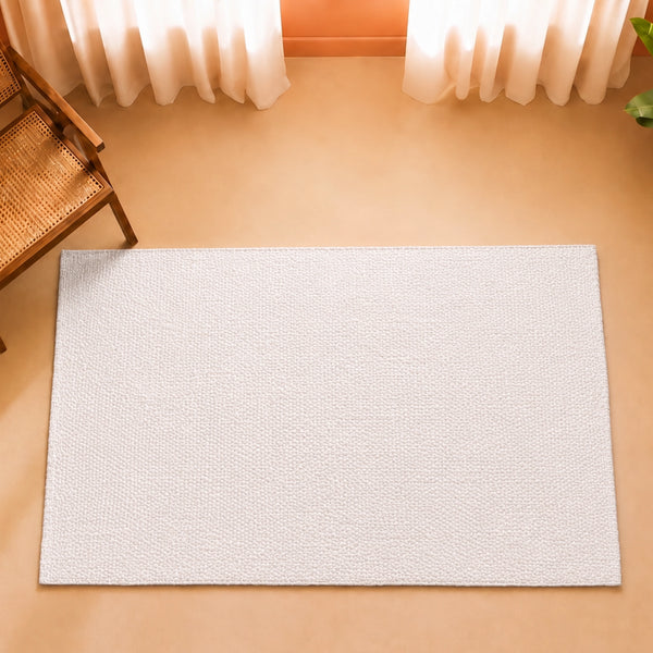 Tessitura Chromatic - Herringbone Cotton Rug (White)