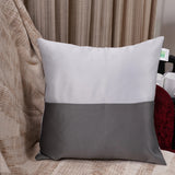 Double Color Pattern Cushion Cover (Grey & White)