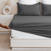 Breton Drift - Satin Stripes Fitted Bedsheet (Grey)