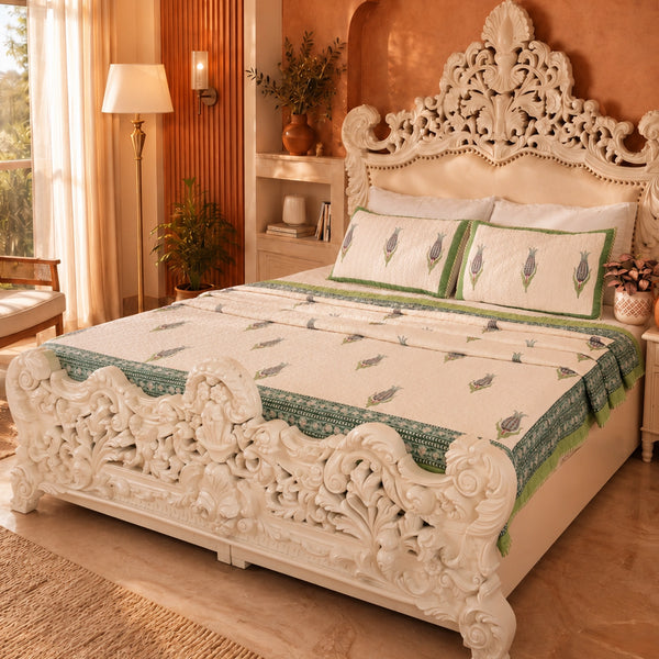 Dew Drops - Handblock Bedcover