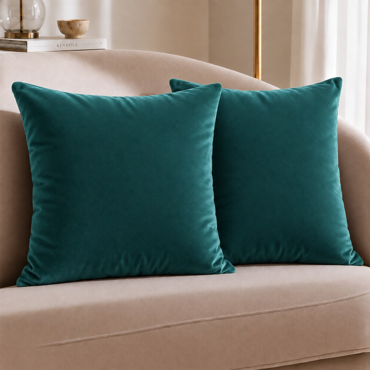 Fort Royal - Velvet Solid Dye Cushion Cover (Rama Green)