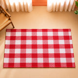 Breton Shadowplay - Plaid Rug (Red & White)