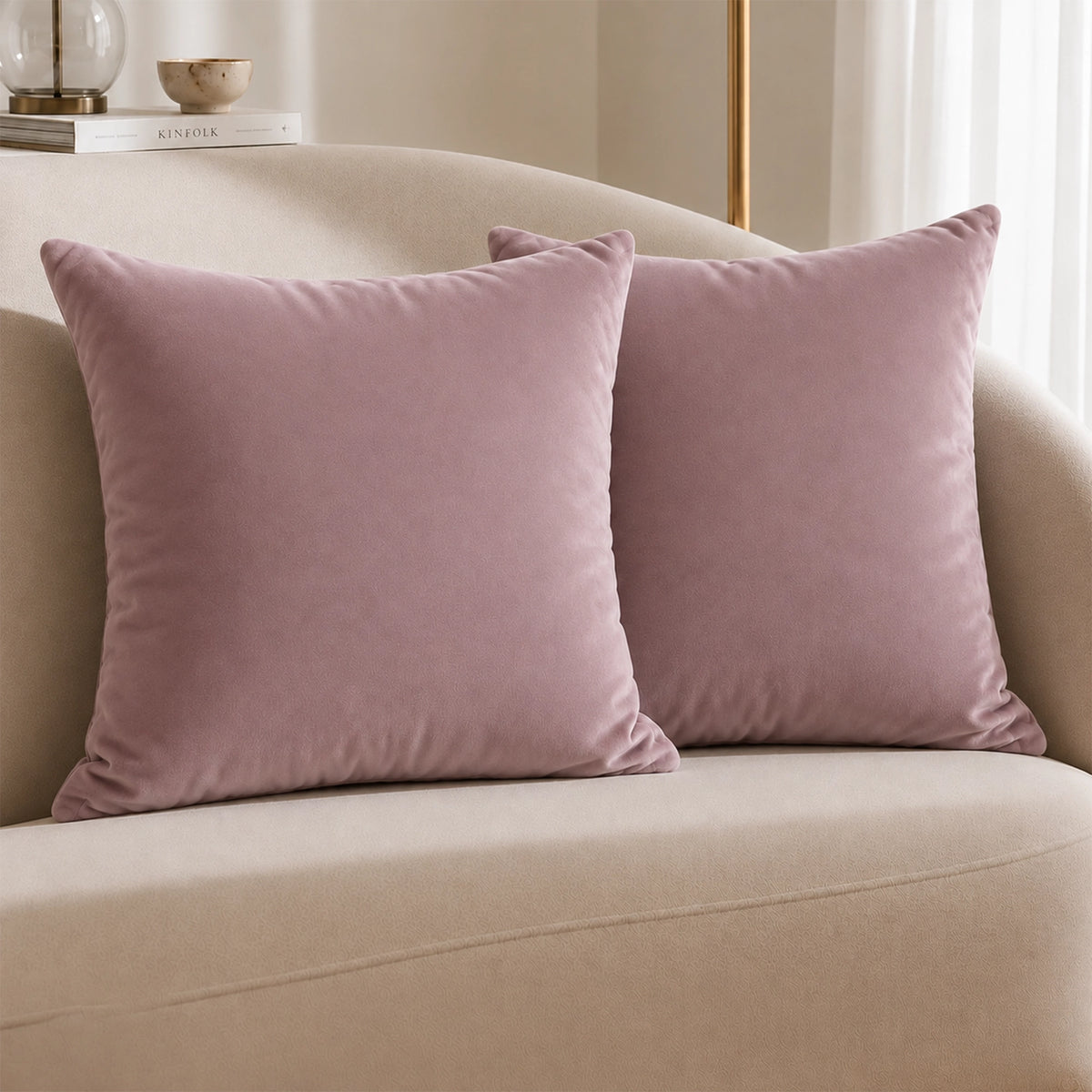 Fort Royal - Velvet Solid Dye Cushion Cover (Lavender)