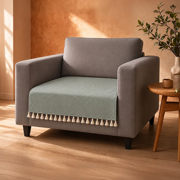 Chenille Silver Grey Sofa Cover
