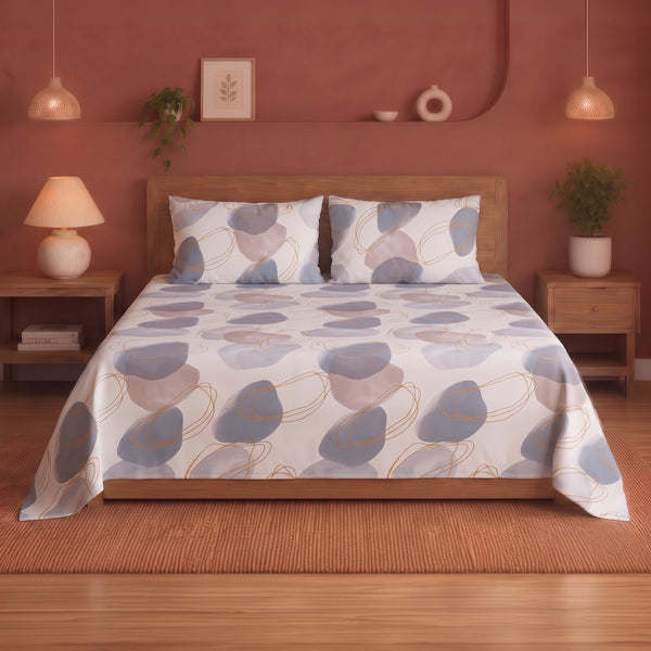 Imprimer Spheres of Serenity - Printed Bedsheet (Multicolor)