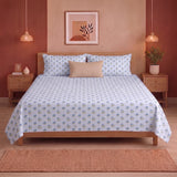 Soft Serenade - Floral Bedsheet (Blue)
