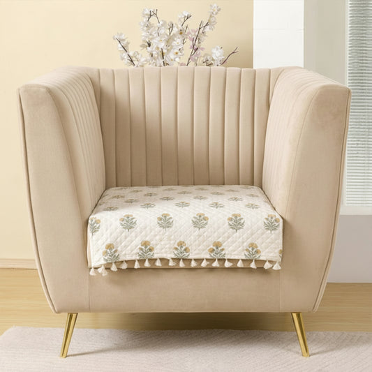 Meadow Bloom - Printed Sofa Cover (White)Meadow Bloom - Printed Sofa Cover (White)