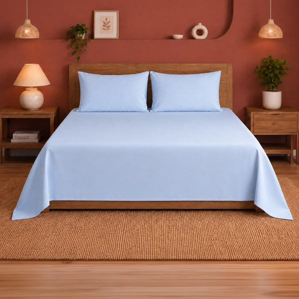 Fort Nightingale - Solid Bedsheet (Sky Blue)