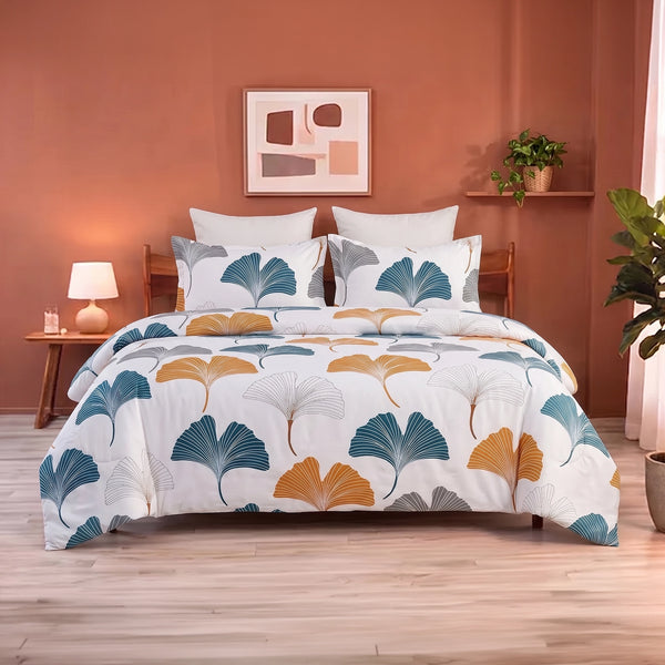 Imprimer Ginkyo - Printed Duvet Cover (Mustard & Grey)