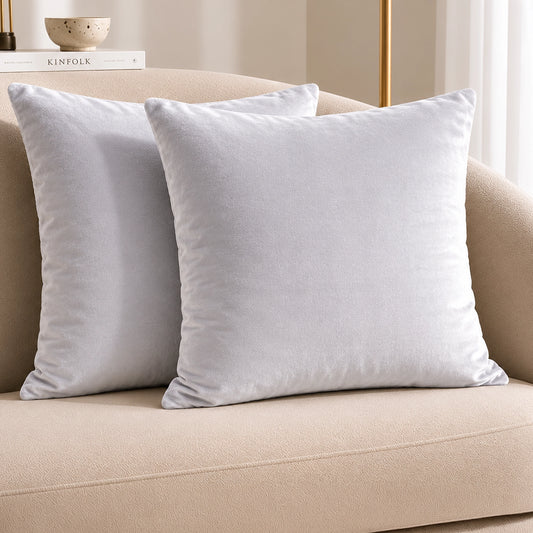 Fort Royal - Velvet Solid Dye Cushion Cover (White)Fort Royal - Velvet Solid Dye Cushion Cover (White)