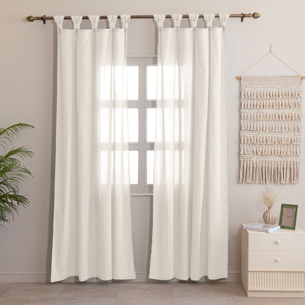Fort Absolute - Twist Tab Top Sheer Curtain (White)