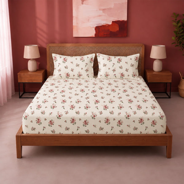 Blush Garden - Floral Fitted Sheet
