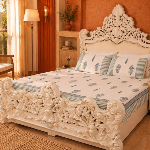 Gentle Bud - Handblock Bedsheet